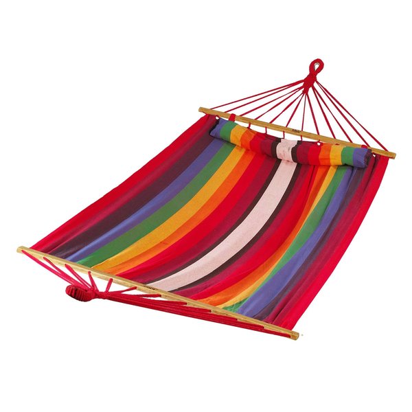 Bliss Hammocks 48" Wide Caribbean Hammock w/Pillow, hook & loop Straps, & Chains, 265Lbs Capacity (Tequila Sunrise) BH-404